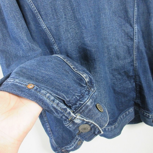 American Eagle Jean Jacket Flex Women 3XL XXXL Blue Denim Western Casual 1004 - Picture 9 of 13